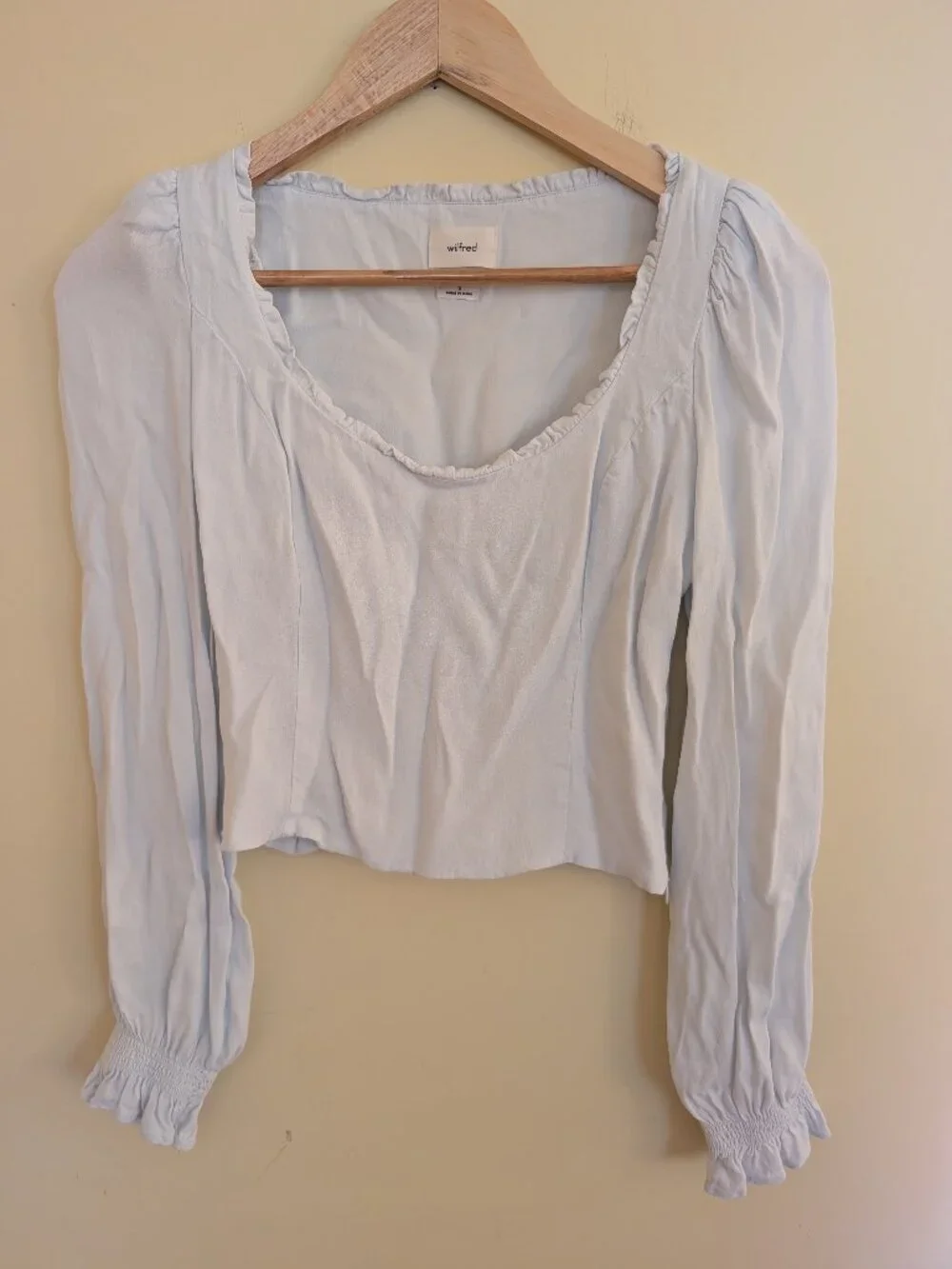 Aritzia Wilfred White Peasant Style Blouse Sz Small